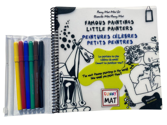 Famous Paintings Mini Funny Mat Set with 6 Markers