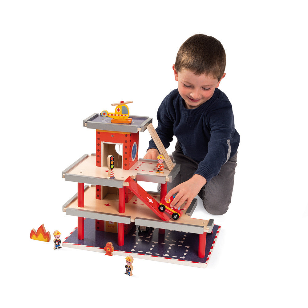 Fire Station Wood Playset