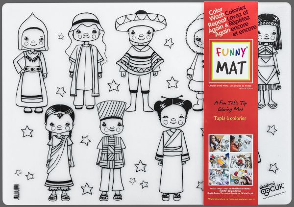 Children of the World Table Top Coloring Mat