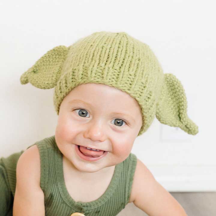 Green Alien Yoda Knit Beanie Hat