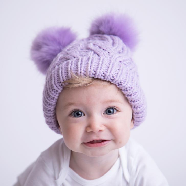 Lilac Fluffer Beanie Hat
