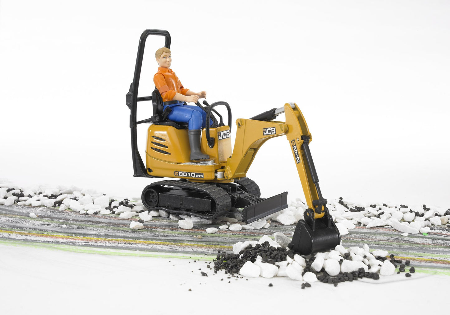 Micro Excavator & Construction Worker