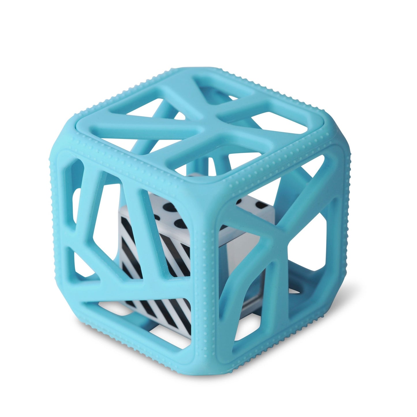 Chew Cube Teether Rattle Blue