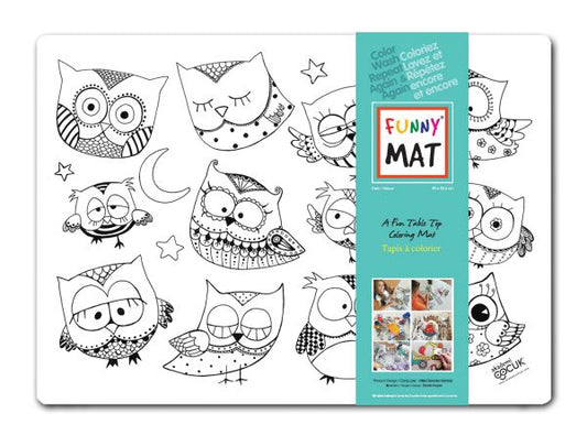 Owls Table Top Coloring Mat