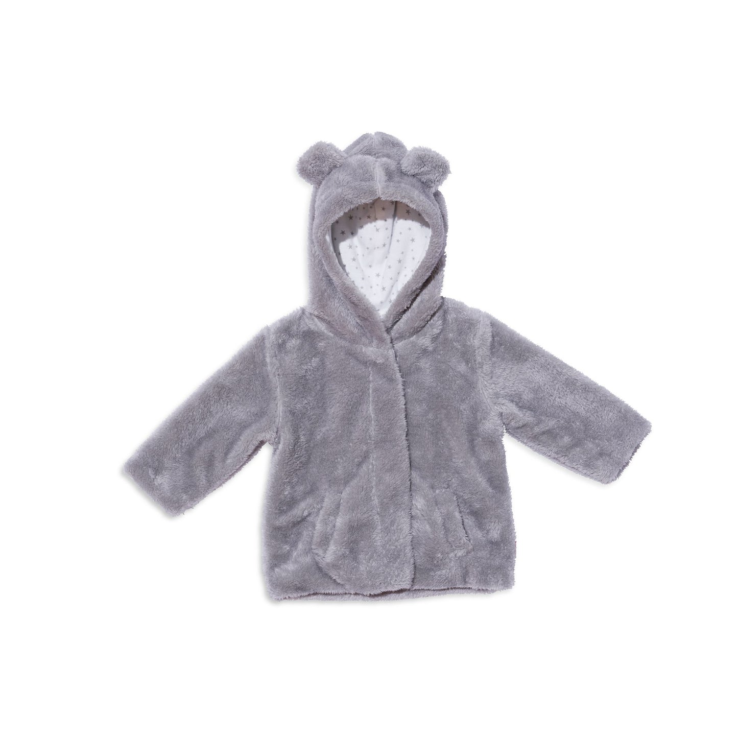 Drizzle Grey With Ditsy Star Minky Magnetic Jacket