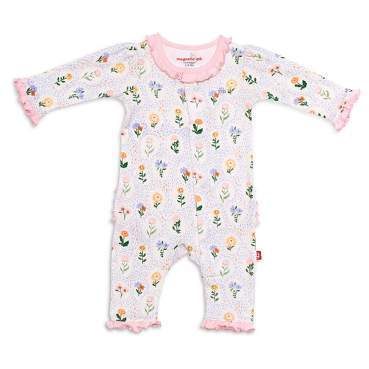 Abbey Ruffle Organic Cotton Magnetic Coverall