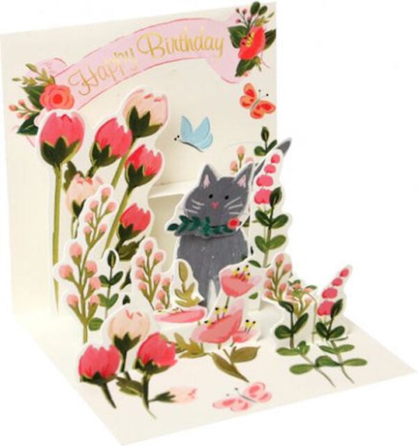 Botanical Cat Mini Pop-Up Card