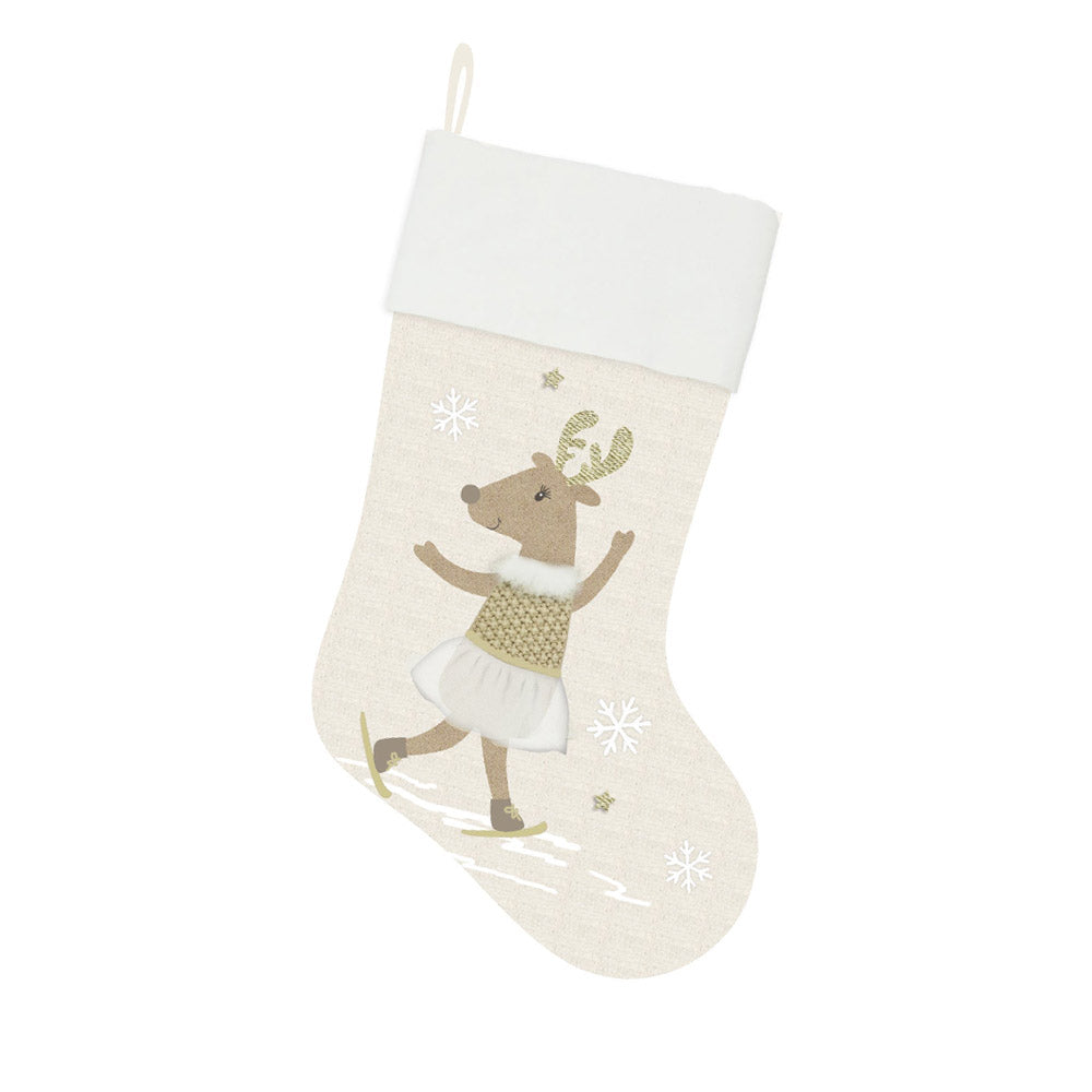 Skating Reindeer Stocking