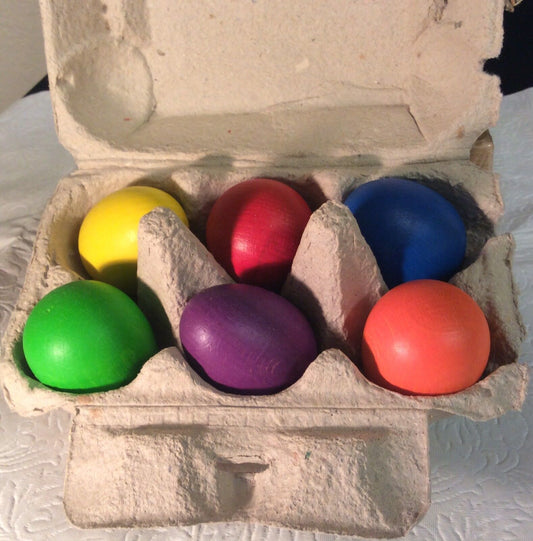 Wooden Colored Eggs Half Dozen