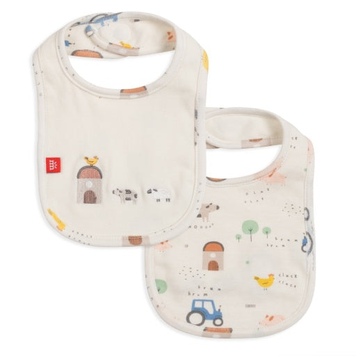 Pasture Bedtime Organic Cotton Magnetic Stay Dry Infant Reversible Bib