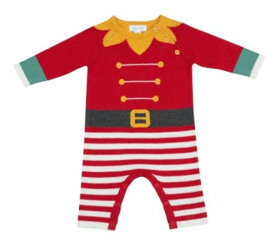 Red Elf Intarsia Knit Coverall