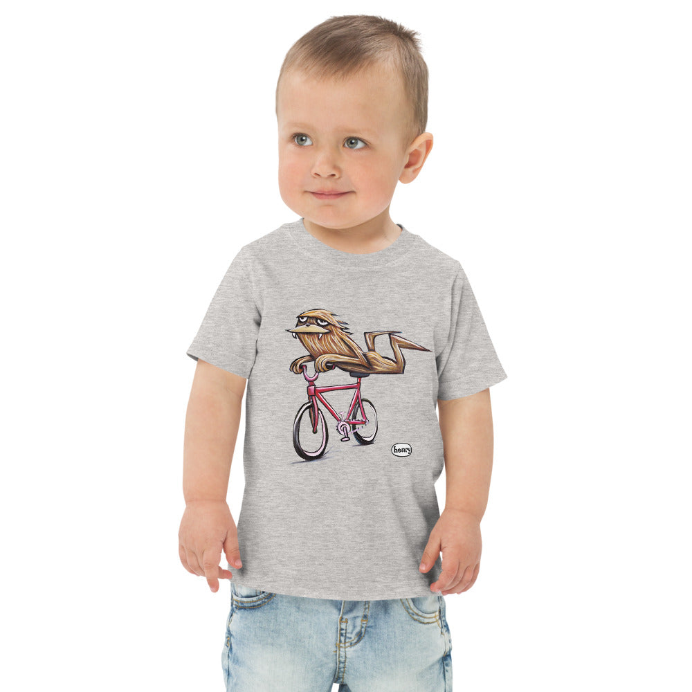 Sasquatch Riding a Bike Toddler T-Shirt | Wearable Art by Seattle Mural Artist Ryan "Henry" Ward