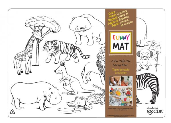Wild Animals Table Top Coloring Mat